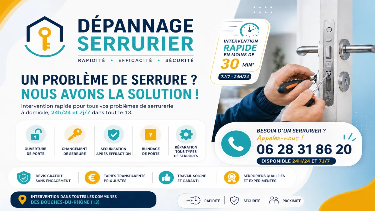 Dépannage serrurier Saint-victoret urgence serrurerie 24h/24 rapide