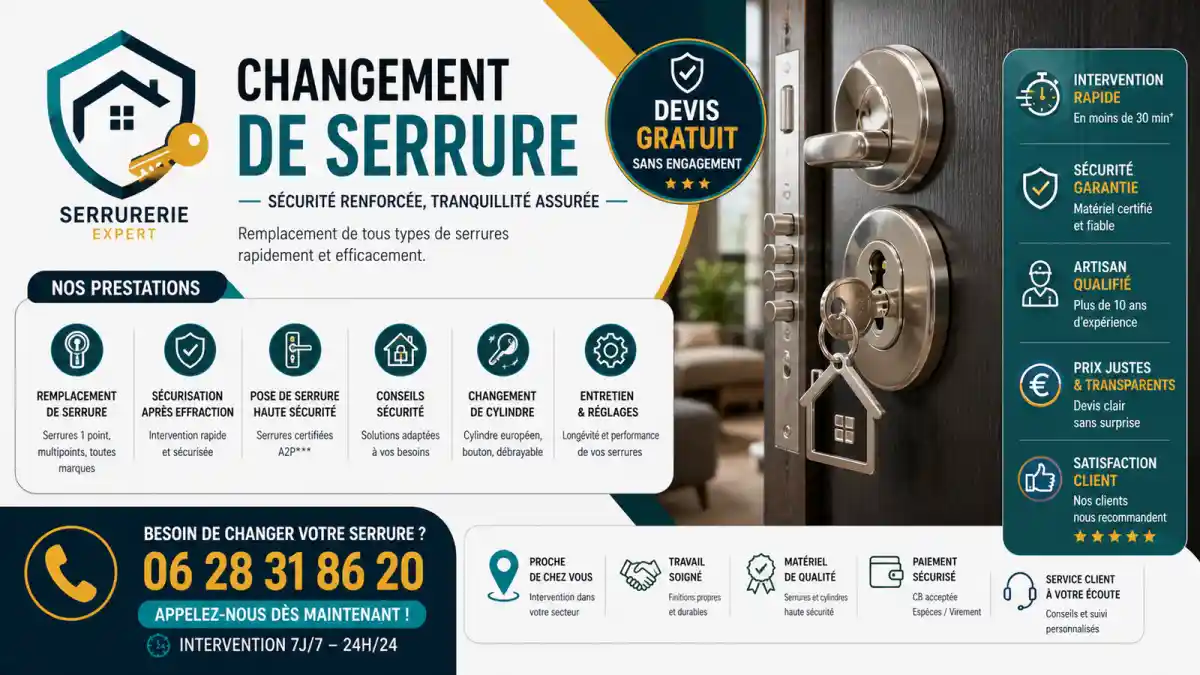 Changement de serrure à Géménos rapide 24h