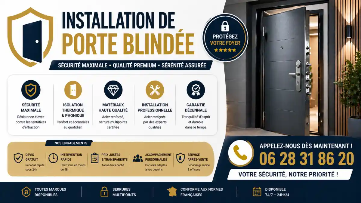 Installation porte blindée à Noves sécurité