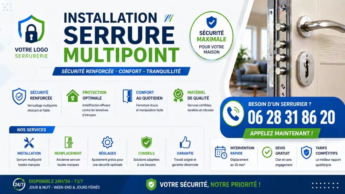 Installation serrure multipoints à Bouc-bel-air